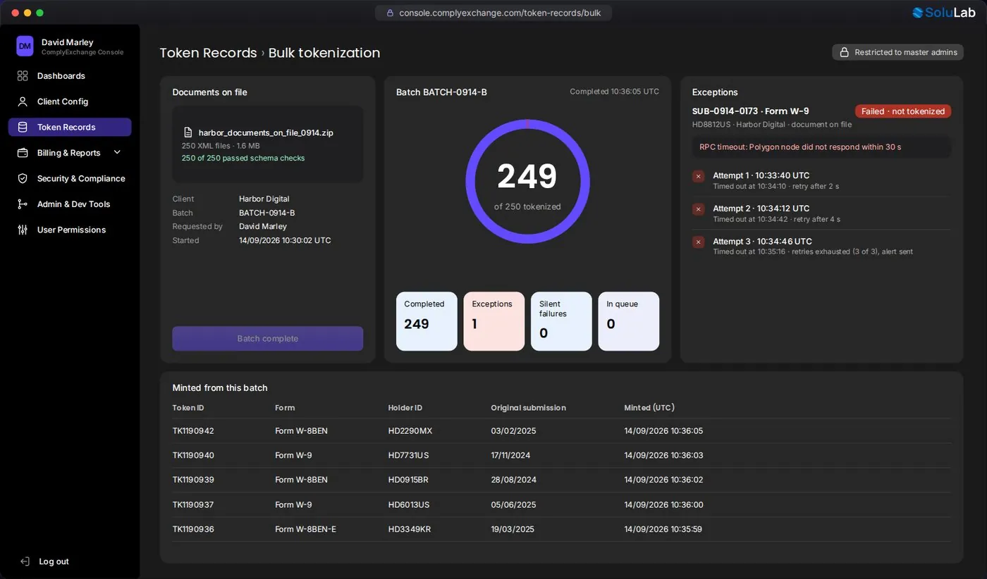 Bulk Tokenization
