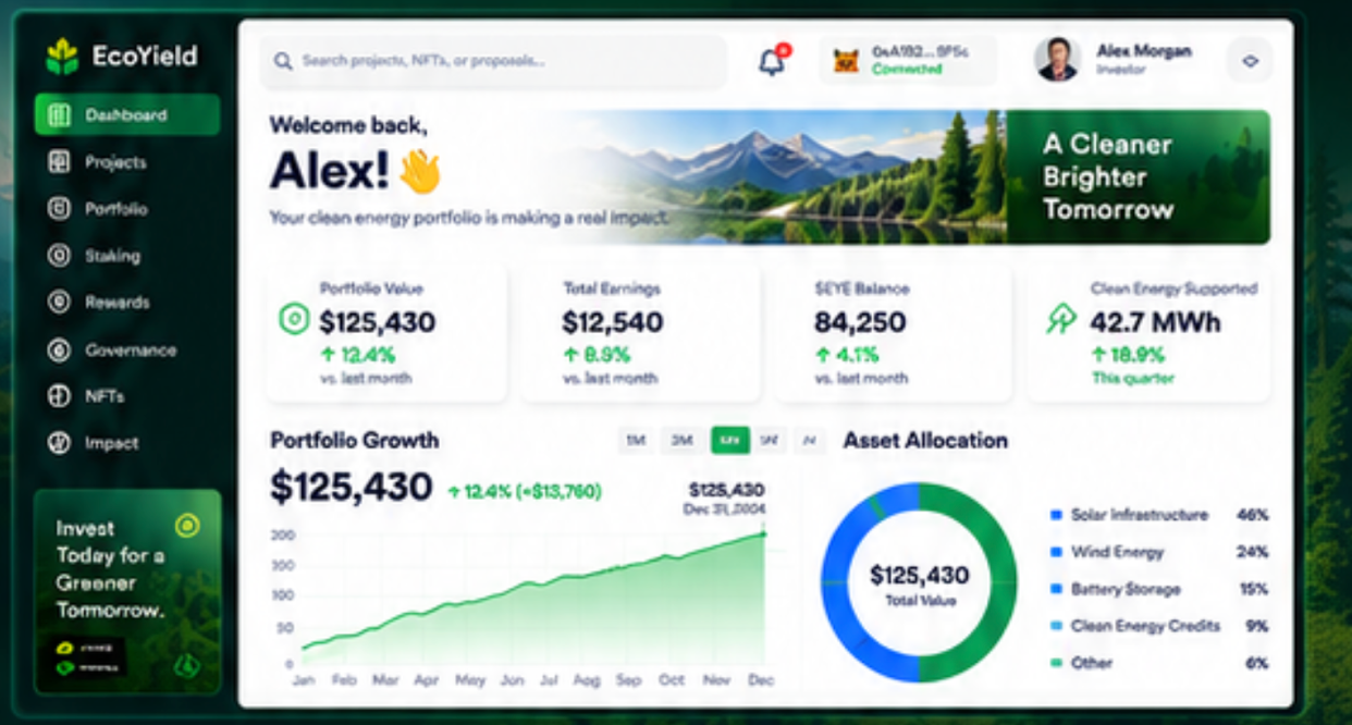 EcoYield investor dashboard