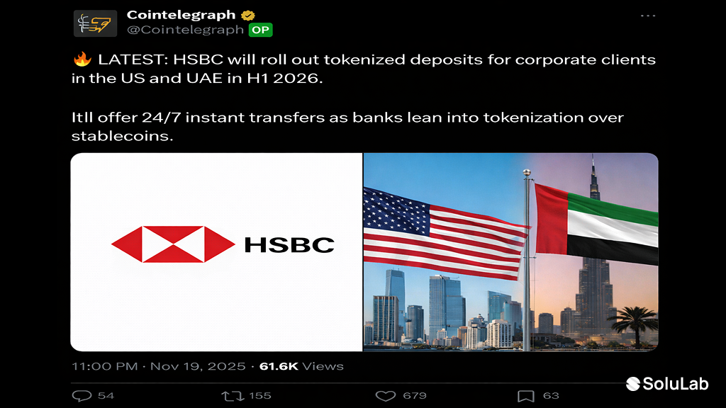 HSBC’s Tokenized Deposits Tweet