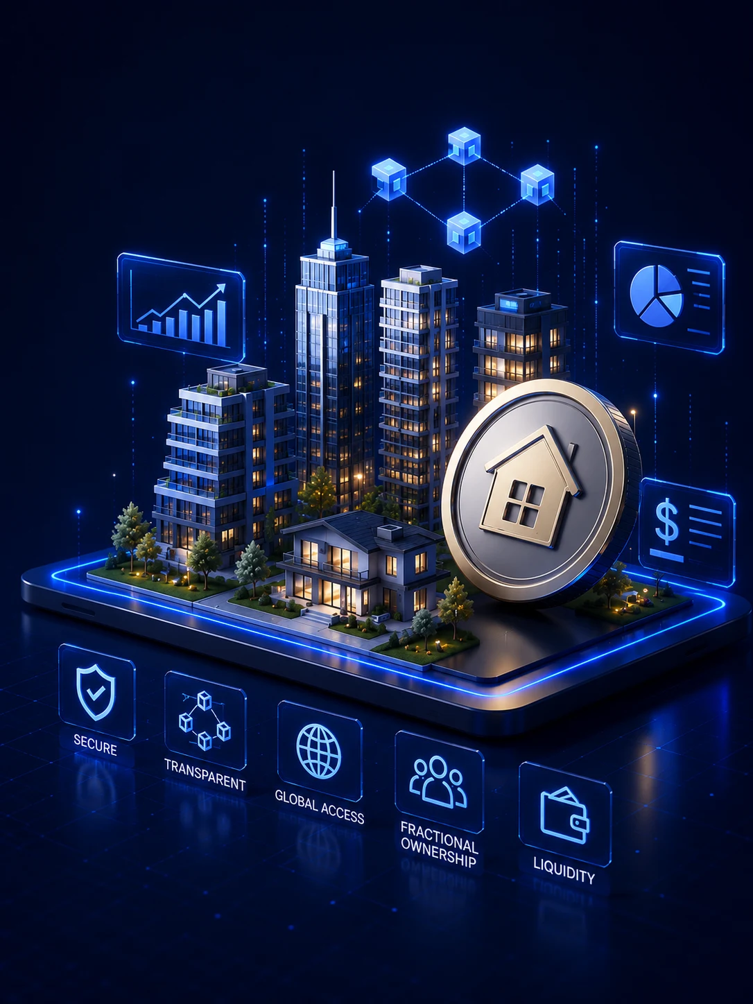 Property Tokenization in Digital Commerce Illustration