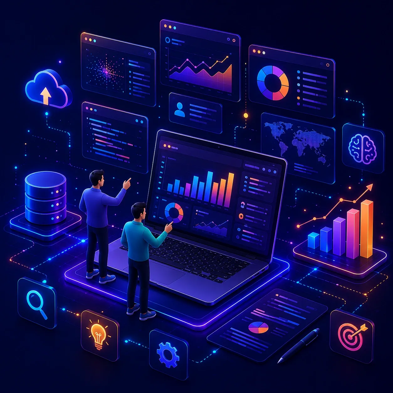 Data Science Development Technologies Illustration