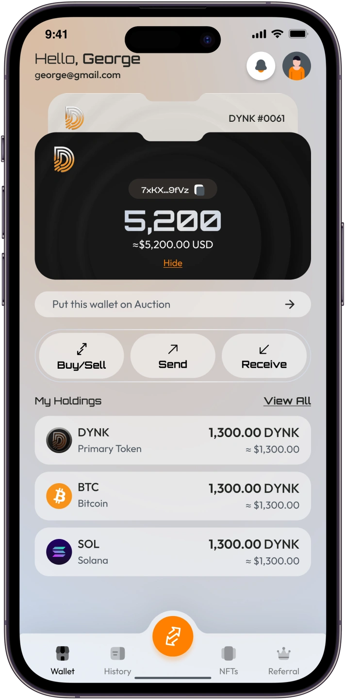 Tokenized Asset Management
 Screen