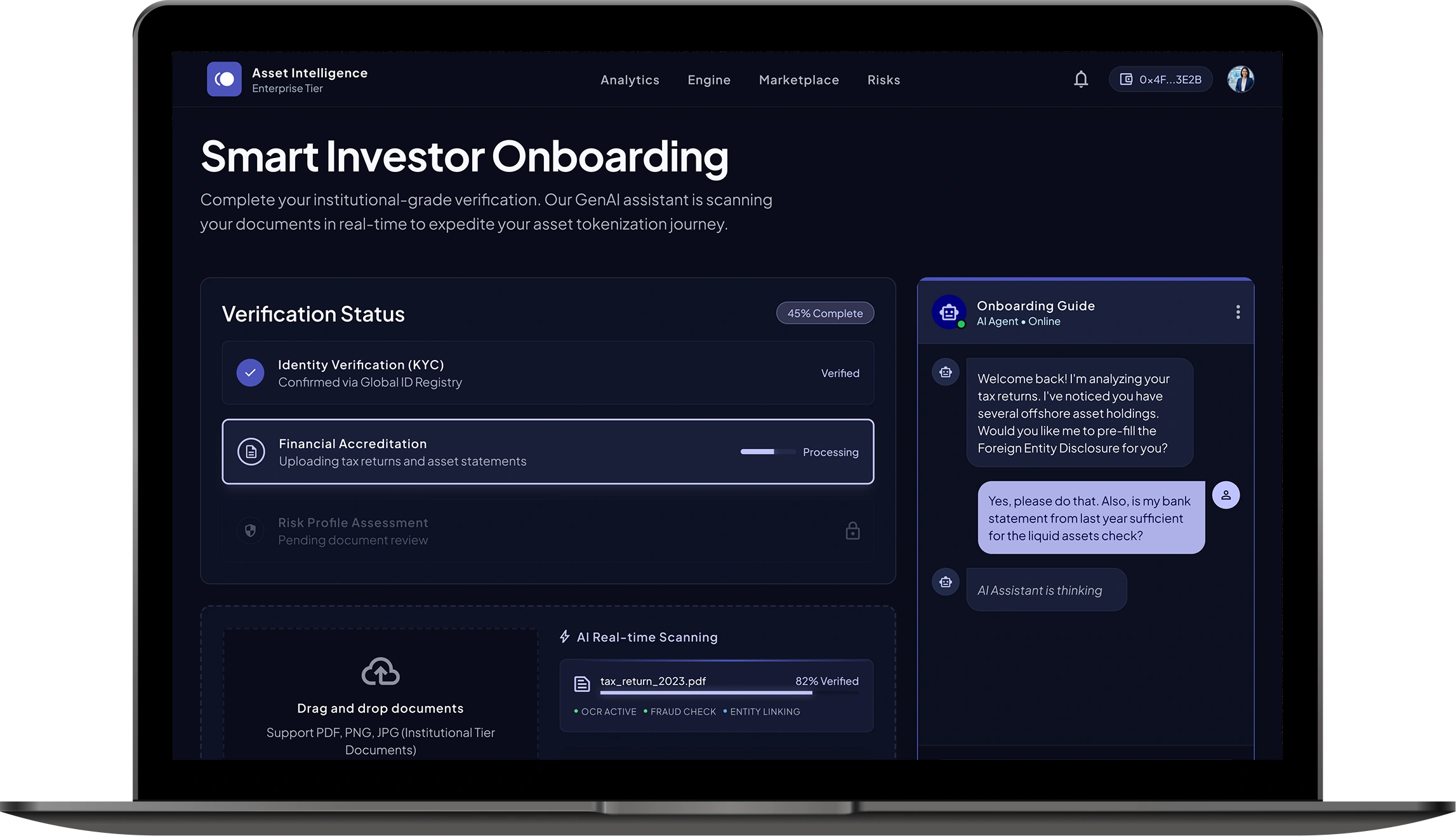 Smart Investor Onboarding screen