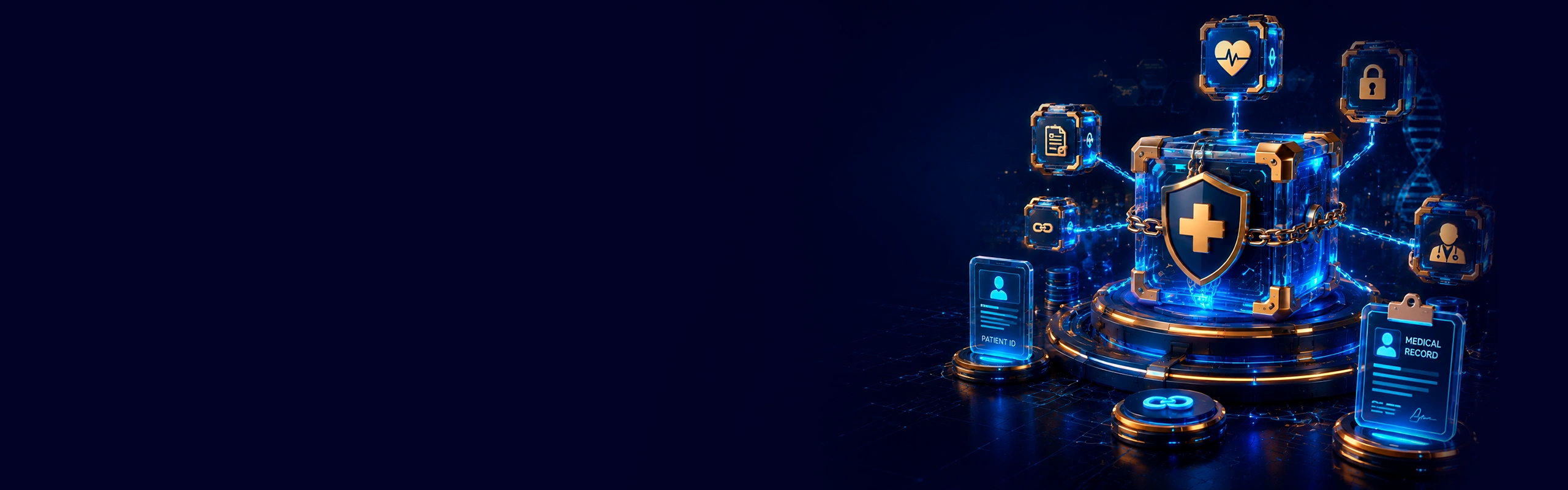 Optimize Healthcare Efficiency and Security with Blockchain Technology Background