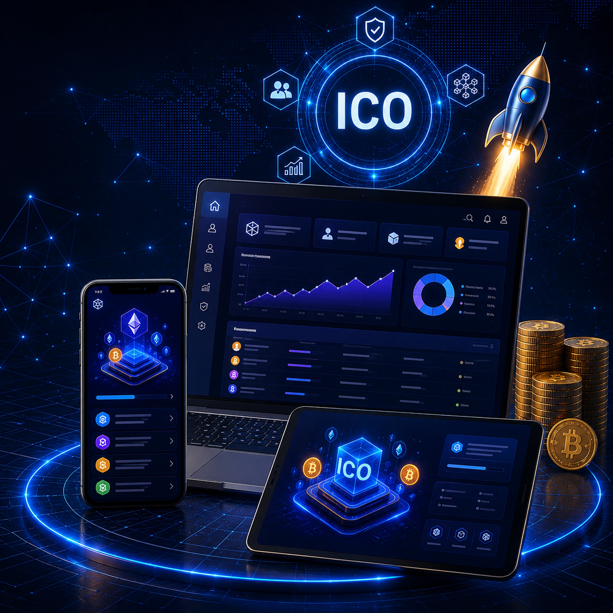 ICO Platform Network Illustration