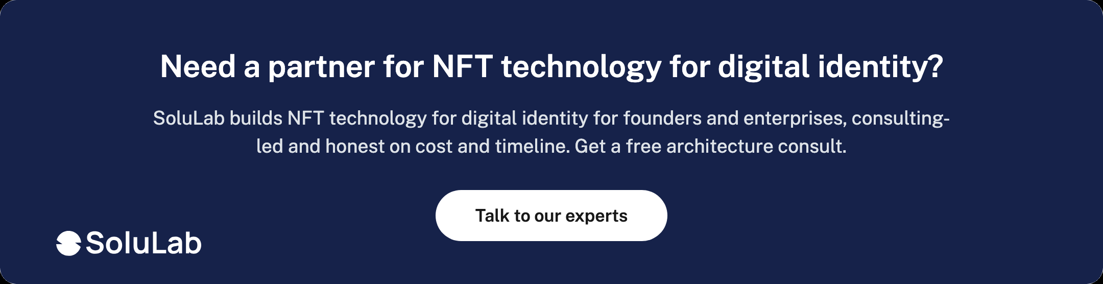 Need a partner for NFT technology for digital identity?