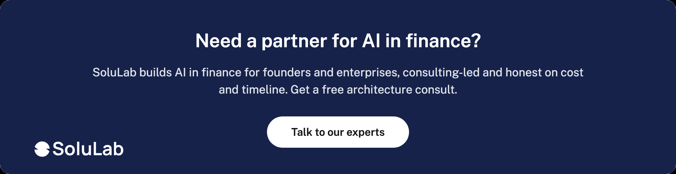 Need a partner for AI in finance?
