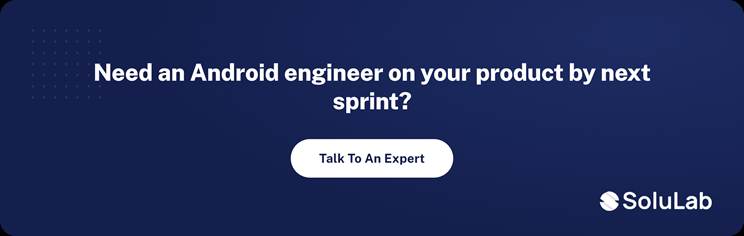 SoluLab consultation banner for hiring a dedicated Android engineer